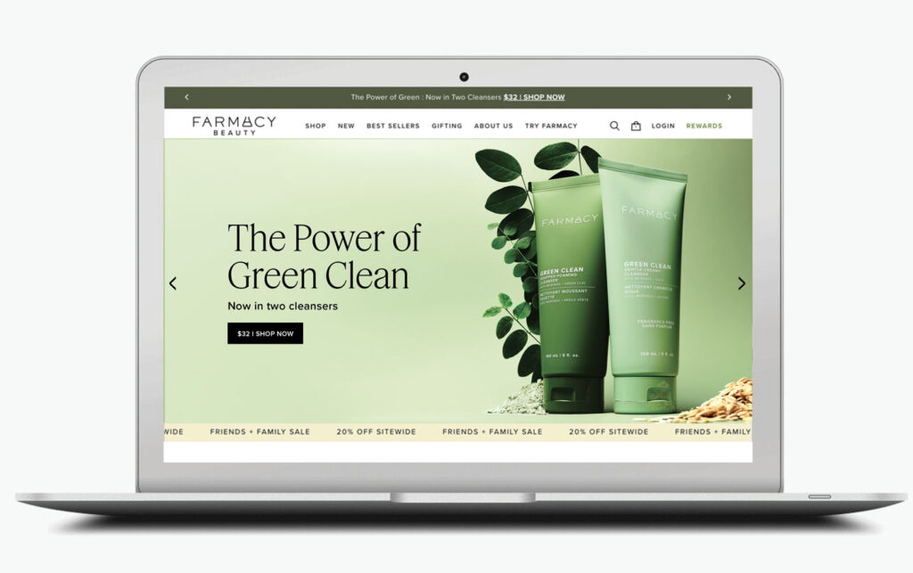 Farmacy Cleansers homepage